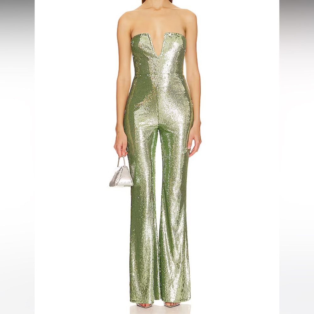 Siobhan Sequin Jumpsuit in Spritz Green